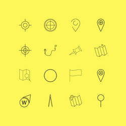 map and navigation linear icon set simple outline vector image