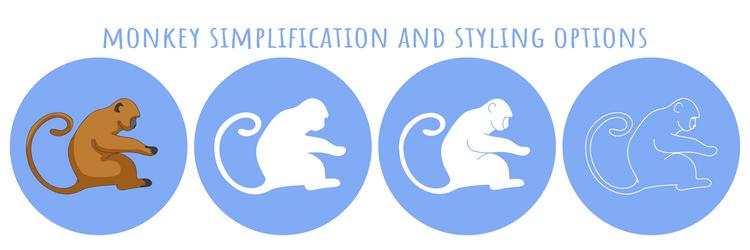 monkey different simplification styling options vector image