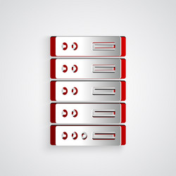 paper cut server data web hosting icon isolated vector image
