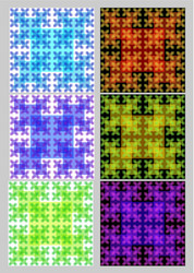 Tile set with square patterns in fractal style vector