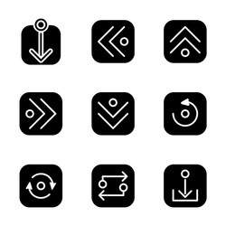 arrow icon set 1 include arrowinterfaceesentialweb vector image