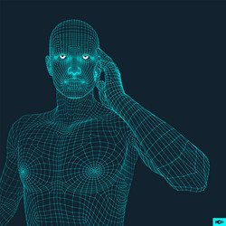 man in a thinker pose 3d model philosophy vector image