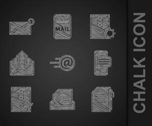 set mail and e-mail drawer with document vector image