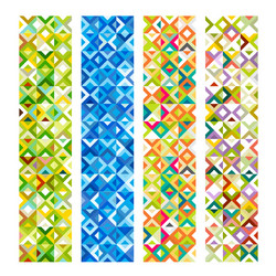 set of mix geometrical seamless background vector