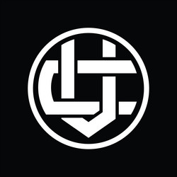 Hm logo monogram with circle and four taper shape Vector Image