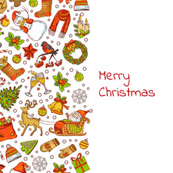 Christmas Elements Pattern Vector Image
