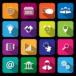 Business chart icons set flat Royalty Free Vector Image