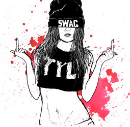 Hip hop swag girl vector