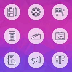 project icons set with idea brainstorming task vector image