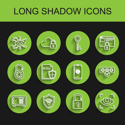 set line safe shield with wifi wireless internet vector image