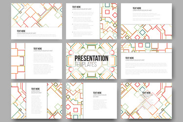 set of 9 templates for presentation slides vector image