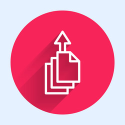 white line data export icon isolated with long vector image