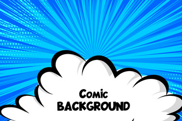 Comic book cartoon cloud speech bubble for text Vector Image