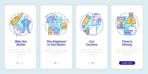 problem solving onboarding mobile app screen vector image