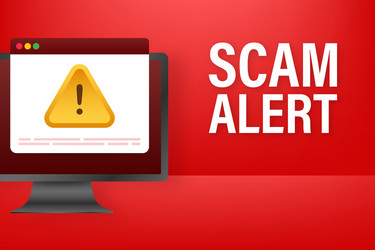 Scam alert hacker attack and web security vector