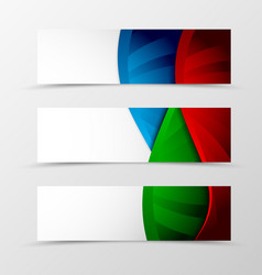 set of header banner dynamic wave design vector image