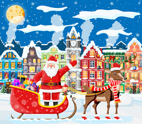 town covered snow Vector Image