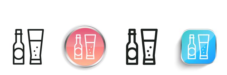beer icon thin linear regular and button style vector image