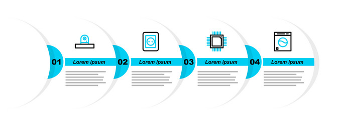 Electronics Processor Icon Set vector image