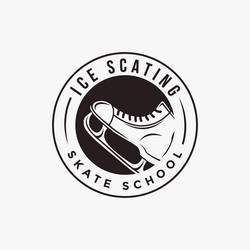 Motion ice skating logo figure Royalty Free Vector Image