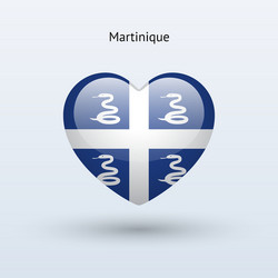 love martinique symbol heart flag icon Vector Image