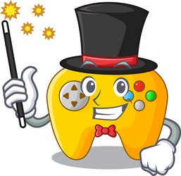 magician retro computer game control on mascot vector image