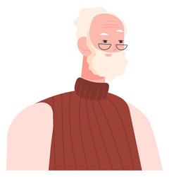 old man portrait smiling senior profile picture vector