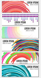 Set of six colorful abstract header banners vector