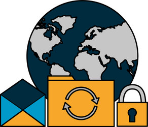 world folder file reload email security vector image