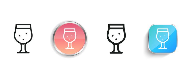 beer icon thin linear regular and button style vector image