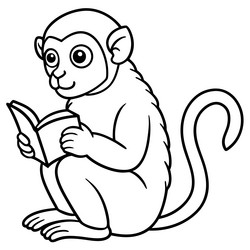 common cuscus monkey reading icon vector image