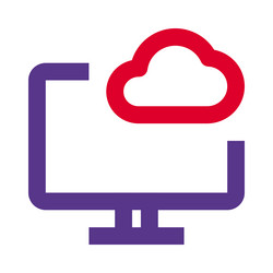 desktop data storage connected to the cloud vector image