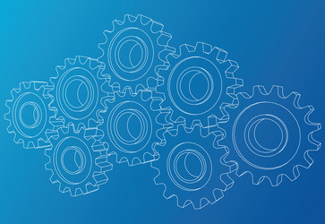 gear sketch rendering of 3d wire-frame vector