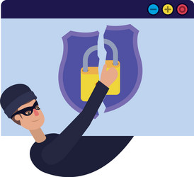 Hacker stealing information avatar character vector