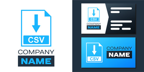 Logotype csv file document icon download vector