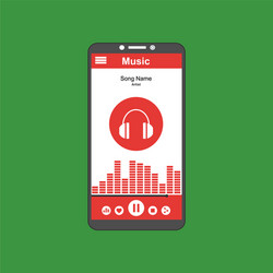 media player application app template with flat vector image