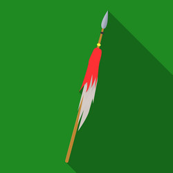 Wooden spear with metal tipmongol tatar national vector