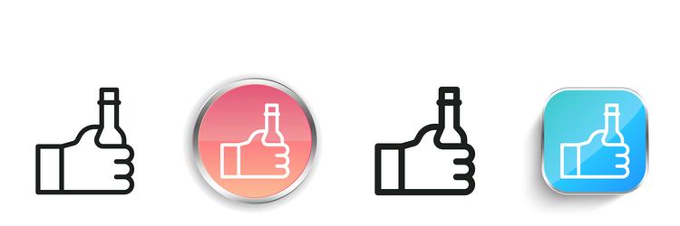 beer icon thin linear regular and button style vector image