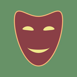 Comedy theatrical masks cordovan icon vector