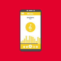 media player application app template with flat vector image
