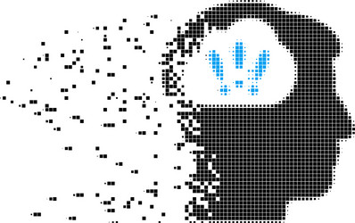problem brainstorm fragmented pixel icon vector image