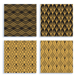 seamless pattern in art deco style set four vector