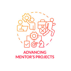 advancing mentor projects red gradient concept vector