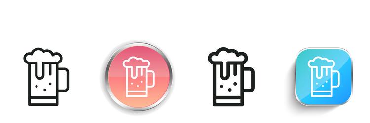 beer icon thin linear regular and button style vector image