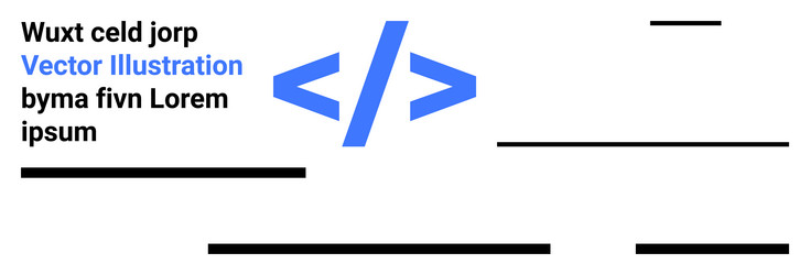 blue html code tag with black text and lines vector image