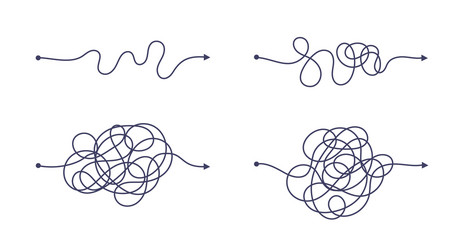 complex and easy simple way from start to end vector image