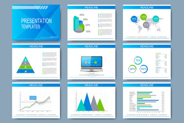 Set of templates for presentation slides vector