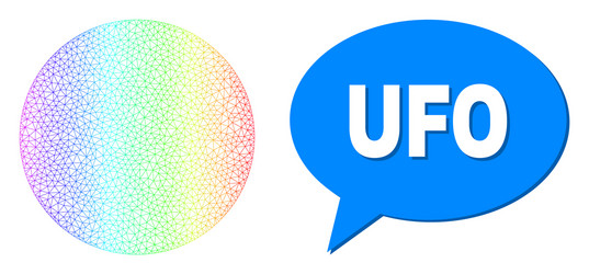 spectrum net gradient circle icon and ufo message vector image