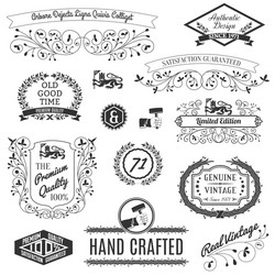 Retro labels for calligraphic designs vector