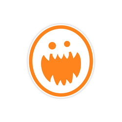 Sticker bright monster with sharp teeth on a white vector